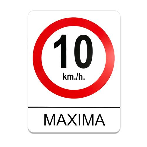 SEÑALAMIENTO MAXIMA 10 KM/H  45X60-GENÉRICO
