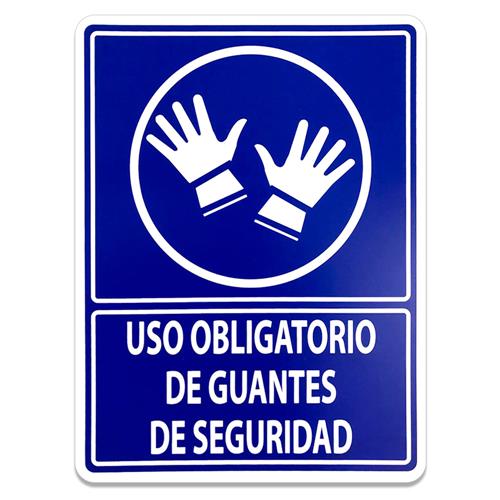 SEÑALAMIENTO USO OBLIGATORIO DE GUANTES DE SEGURIDAD 30X40-GENÉRICO