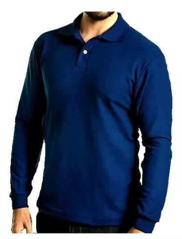 Polo manga larga azul marino new arrivals