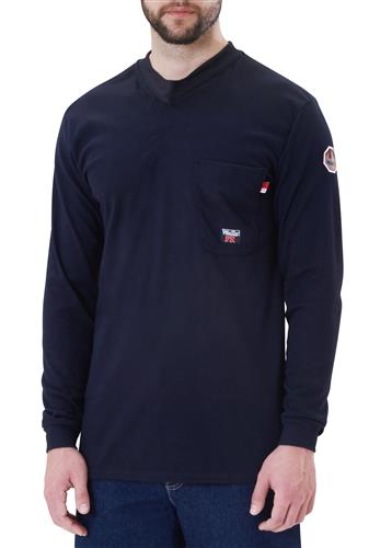 PLAYERA WALLS FR 951 ML SIN BOTONES 100%ALG CAT.2 AZUL MARINO M. M-DICKIES