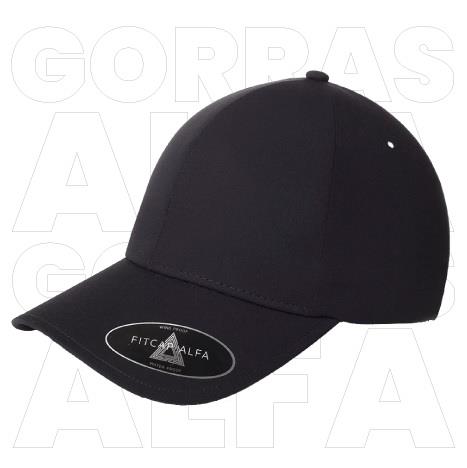 FITCAP GORRA ALFA 97% POL,3% SPANDEX SELL. LASER CERRADA NEGRO #010-FITCAP