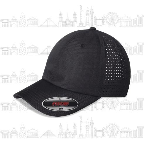 FITCAP GORRA BETA 100%POL, MICROPERFORADO VELCRO HT NEGRO #030-FITCAP