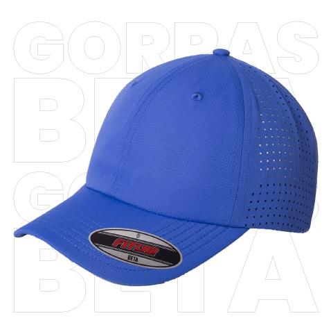 FITCAP GORRA BETA 100%POL, MICROPERFORADO VELCRO HT ROYAL #030-FITCAP