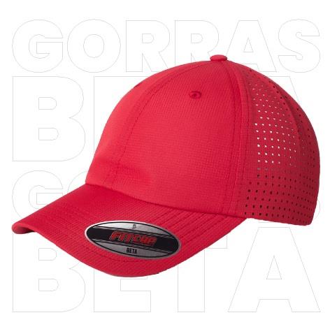 FITCAP GORRA BETA 100%POL, MICROPERFORADO VELCRO HT ROJOL #030-FITCAP