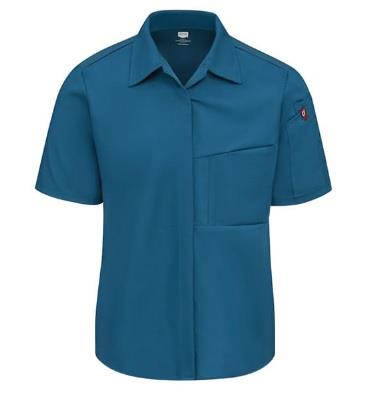 CAMISA PARA COCINERO CON AIRFLOW Y OILBLOCK MUJER TEAL MESH L-RED KAP