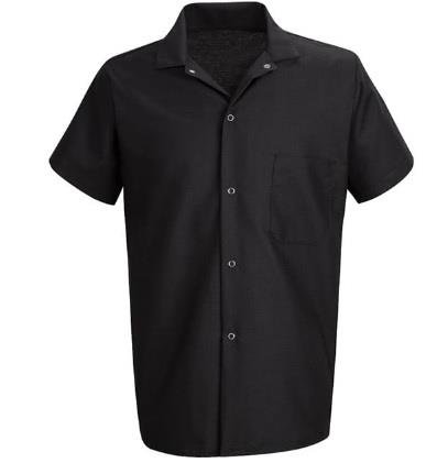 CAMISA PARA COCINERO POPELINA 65P/35A NEGRA M-RED KAP