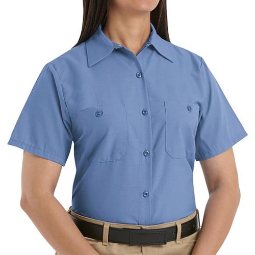 RSP23 BLUSA MC LISA DE TRABAJO INDUSTRIAL 65P/35A 4.25OZ PARA DAMA AZUL MEDIO L-RED KAP