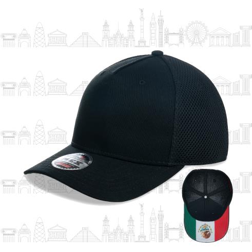 FITCAP GORRA MEX 60ALG/40POL DETALLE MEX AJUSTE VELCRO NEGRO #025-FITCAP