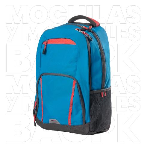 MOCHILA PREMIUM AZUL POL. 100% AMPLIA #750-BAGPK