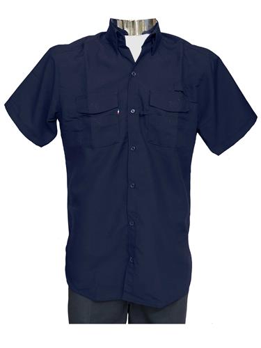 CAMISA MC MOD. COLUMBIA DRY-FIT AZUL MARINO L-CIRCO