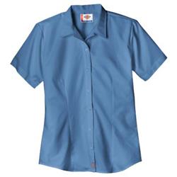 BLUSA DAMA FL010LB AZUL JASPE ML 65POL/35ALG XS-DICKIES