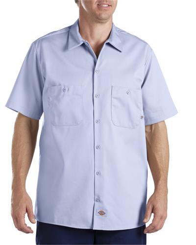 CAMISA DE TRABAJO AZUL CIELO MC 100ALG DLS307LB 3XL-DICKIES