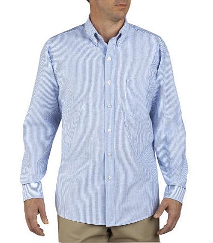 CAMISA DE TRABAJO BLUE/WHITE STRIP 60POL/40ALG SS36BS 3XL-DICKIES