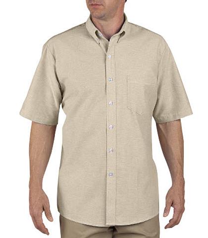 CAMISA OXFORD BUTTON DOWN KHAKI CLARO 60ALG/40POL SS46TK 2XL-DICKIES