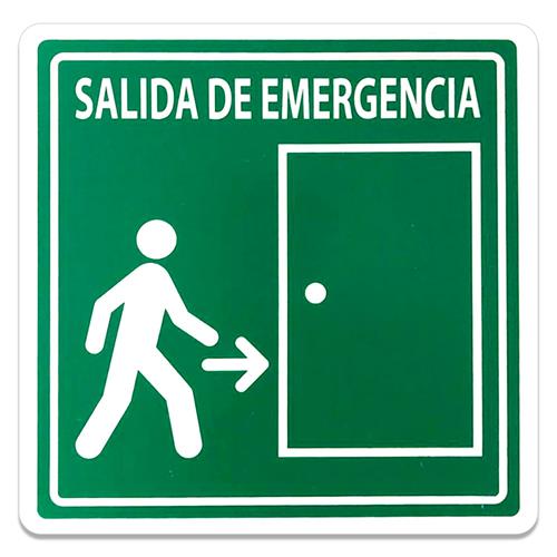 SEÑALIZACION SALIDA DE EMERGENCIA PTA. DER 25 X 25-GENÉRICO