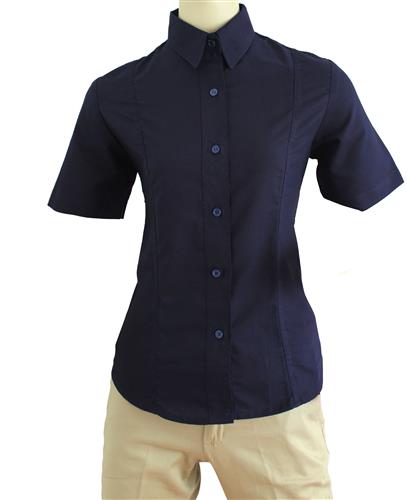 BLUSA SCANDALO CORT. MC LINO VENECIA AZUL MARINO 32-SCANDALO