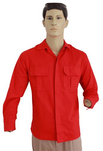 CAMISOLA GABARDINA 100%ALG ML C/REFLE ROJA 38-FRANJOE