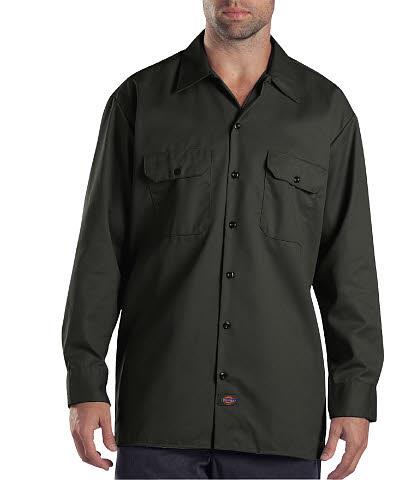 CAMISA DE TRABAJO 574OG 65POL/35ALG VERDE ML 2XL-DICKIES