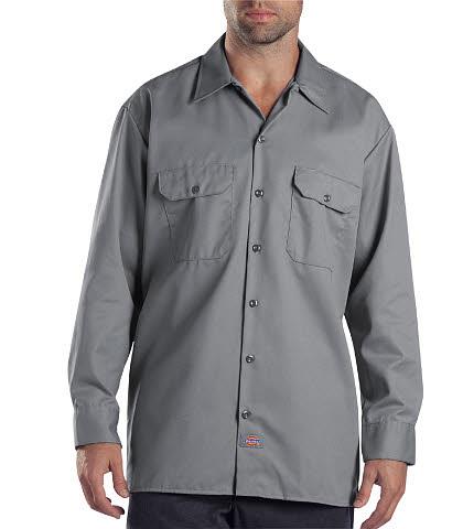 CAMISA DE TRABAJO 574SV 65POL/35ALG GRIS PLATA ML 2XL-DICKIES