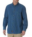 DWL300-CAMISA ML MEZCLILLA AZUL MEDIO SNB 8 OZ 100ALG XL