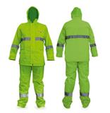 8IMPMRDZ1005-IMPERMEABLE VERDE 2 PZA ALTA VISIBILIDAD CON RELEJANTE L MOD. DZ1005