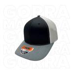 GORRA MESH 50ALG/50POL MALLA PREMIUM 6 GAJOS AJUSTE PLASTIC NEGRO-GRIS #545-DKPS